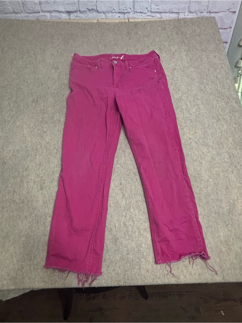 Seven7 Women's Bright Magenta Straight-Leg Jeans